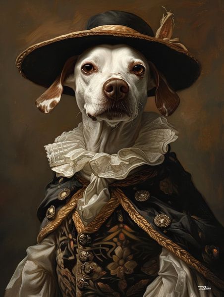 Hund in viktorianischem Kleid von Gelissen Artworks