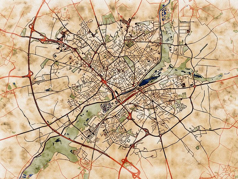 Kaart van Saint-Quentin in de stijl 'Serene Summer' van Maporia