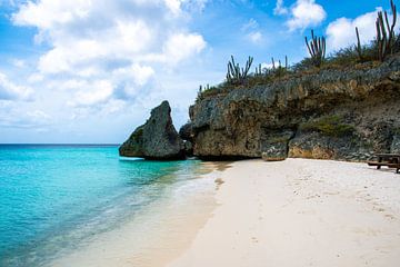 Tropisch strand  Playa Grandi Curaçao van Saphira van Zoeren