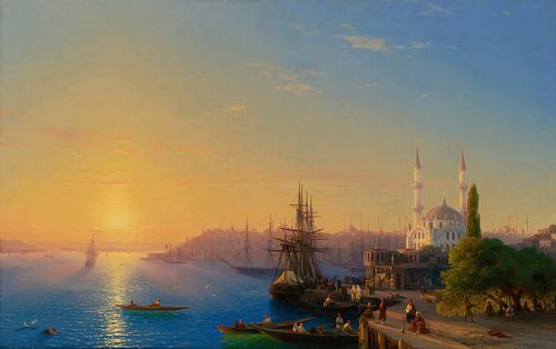 Gezicht op Constantinopel en de Bosporus, Ivan Aivazovsky