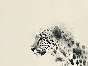 Geflüster der Wildnis - Abstraktes Leopardenprofil von Eva Lee
