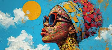 Profil de femme | Elle porte le soleil sur Caprices d'Art