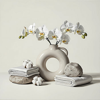 Weerspiegeling van de witte orchidee