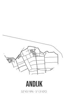 Andijk (Noord-Holland) | Landkaart | Zwart-wit van Rezona