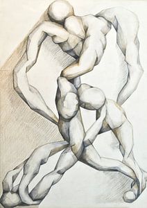 Phantasezeichnung von menschlichen Figuren.