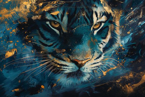 Majestätische Dose - Tiger in abstrakten Farben