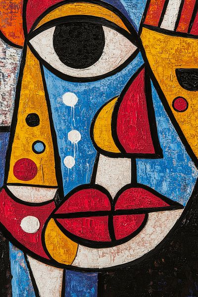 Abstract face - Colourful composition by Poster Art Shop
