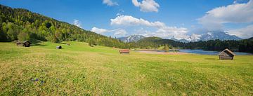 Paysage de printemps avec la prairie de gentiane, Geroldsee Haute-Bavière sur SusaZoom