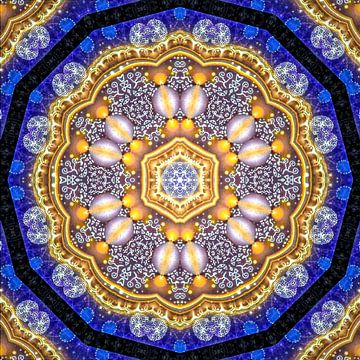 Königsblaues Mandala von Nina IoKa