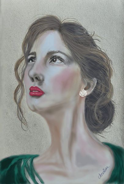 Jolie dame en robe verte par Tintin gouw
