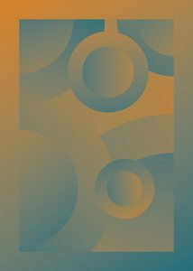 Psychedelische abstrakte Kreise - Warme Farbe V1