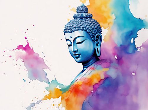 Buddha als Aquarel.