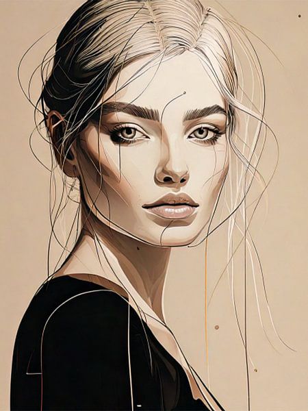 Minimalist Woman Portrait Sketch by rendy okta
