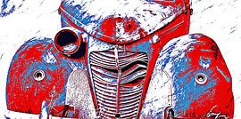 ein amerikanisches Oldtimer Wrack mixed media von Werner Lehmann