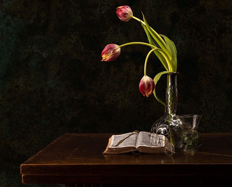 Still life with tulips by Frank Lavooij