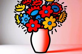 Blumen in Pop-Art-Vase von Imperial Art House
