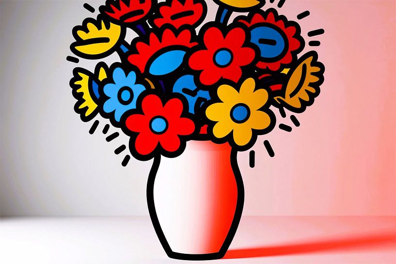 Flowers in Pop Art vase by Imperial Art House