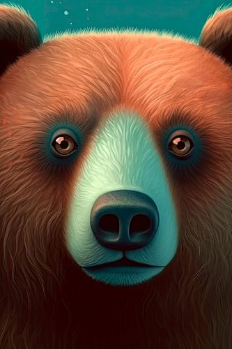 Buntes Tierporträt: Braunbär