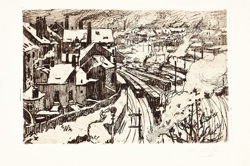 Häuser in Nieuwpoort, Auguste Oleffe, 1908 4 von Atelier Liesjes