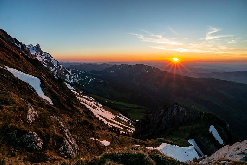 Sunset from Schäfler to Switzerland by Leo Schindzielorz