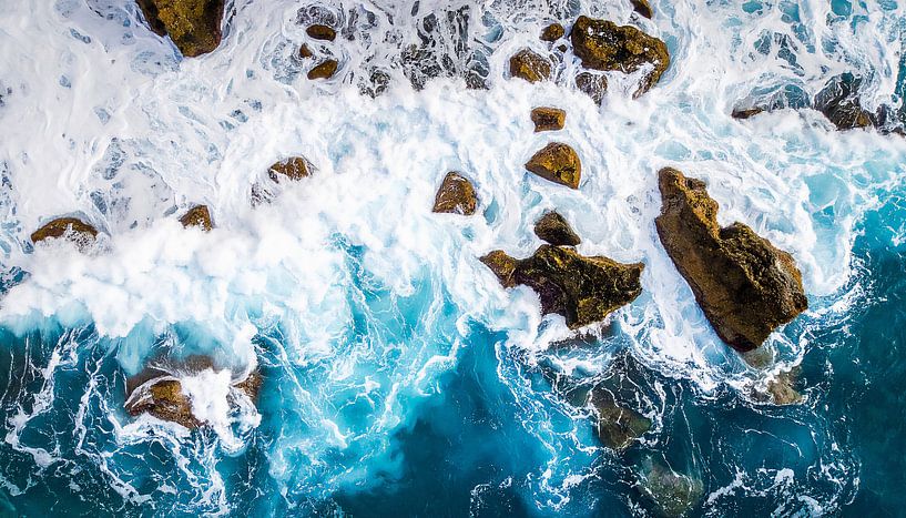 Aerial background with blue waves by Mustafa Kurnaz