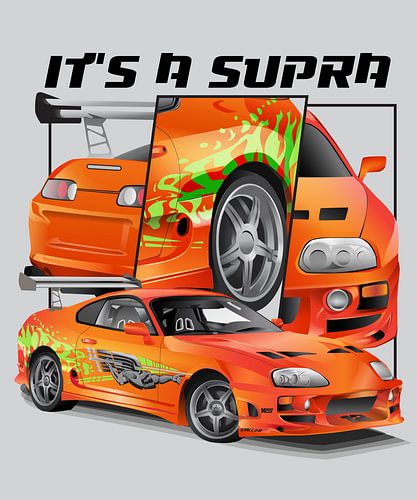 JDM Supra Mk4 Schneller und Furious-Auto-Vektor
