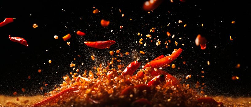 Spicy explosion of chilli flakes by Poster Art Shop