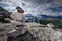 A view of the amazing and idyllic Norwegian landscape. Autumn image of mountains.