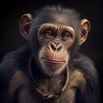 Portret van een chimpansee Illustratie van Animaflora PicsStock