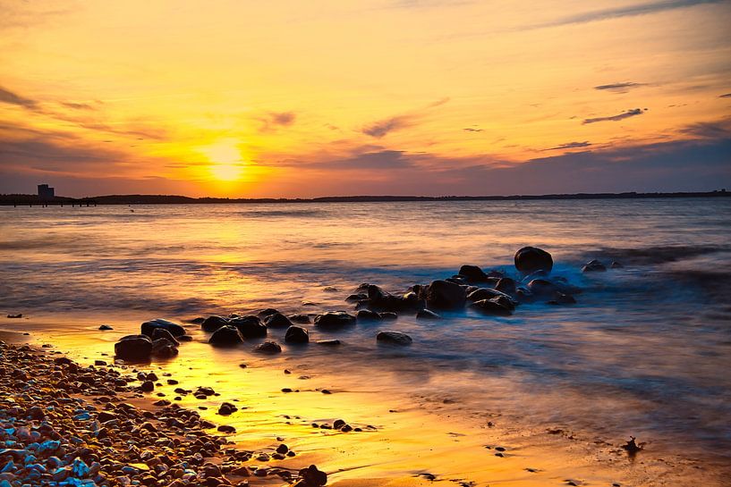 sunset at the beach of Niendorf by Andreas Völkel