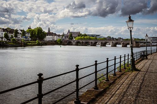 Sint Servaas Bridge Maastricht - View over the river Maas and the inner city