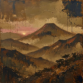 Japandi mountain landscape by FoXo Art