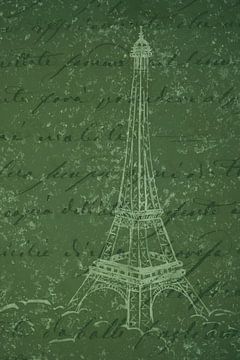 Oui, Oui, Paris! Aquarel schilderij Eiffeltoren Parijs deel 2 van 4 (Frankrijk stedentrip romantisch van Natalie Bruns