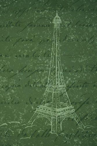 Oui, Oui, Paris! Aquarel schilderij Eiffeltoren Parijs deel 2 van 4 (Frankrijk stedentrip romantisch