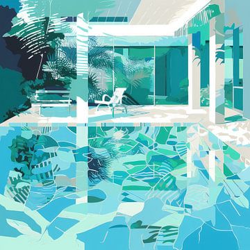 Blue summer pool by Vlindertuin Art