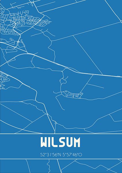 Blauwdruk | Landkaart | Wilsum (Overijssel) van Stad & Wand