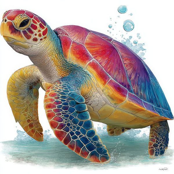 Meeresschildkröte von Gelissen Artworks