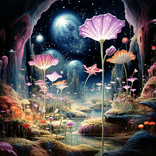 Planetary universe flowers Landscape fantastically beautiful by gm_designs