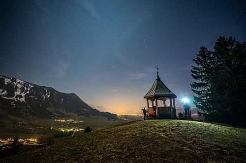 Sterrenhemel bij het paviljoen boven de Ober Allgäu