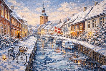 Faaborg in Denmark, an impressionist painting. by Gallery Hoppenbrouwers