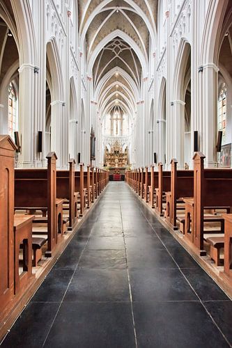 Interior Neo-Gothic Saint Joseph church, Tilburg