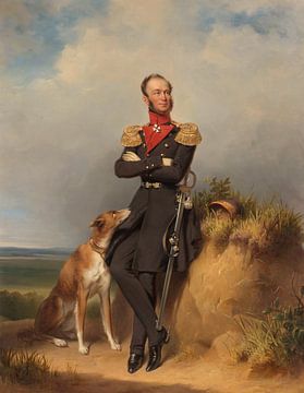 Portret van Willem II, koning der Nederlanden, Jan Adam Kruseman