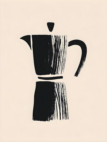 Mokka pot in een minimalistische borstelvorm