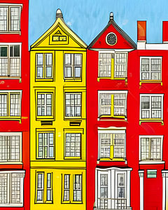 Amsterdam in Gelb und Rot
