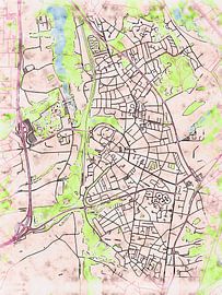 Map of Kerkrade with the style 'Soothing Spring' by Maporia