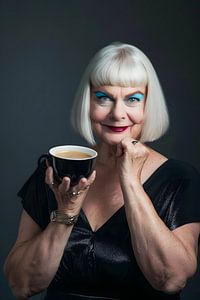 Kaffeeflirt mit einem Schuss Schminke