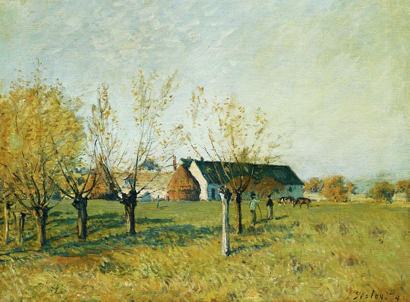 Alfred Sisley,La ferme du Trou d'Enfer, matinée d'automne par finemasterpiece