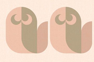 Bauhaus boogvormen uit het midden van de eeuw in natuurlijke kleuren van Mad Dog Art