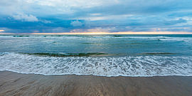 Panoramic view of Westerland beach on Sylt by the North Sea by Werner Dieterich