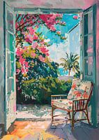 Door to the sea in the style of Matisse